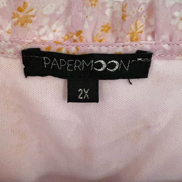 Papermoon pink blouse with orange and white flowers. 2x - Picture 4 of 8